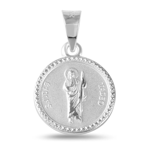 Sterling Silver High Polished Saint Jude 15mm Medallion