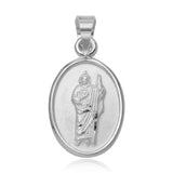 Sterling Silver High Polished St. Jude Medallion Charm Pendant