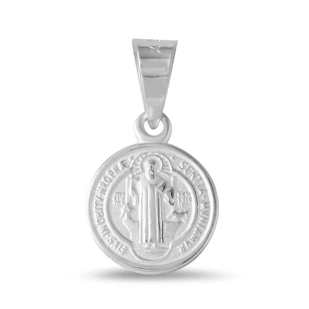 Sterling Silver High Polished Saint Benedict Medallion