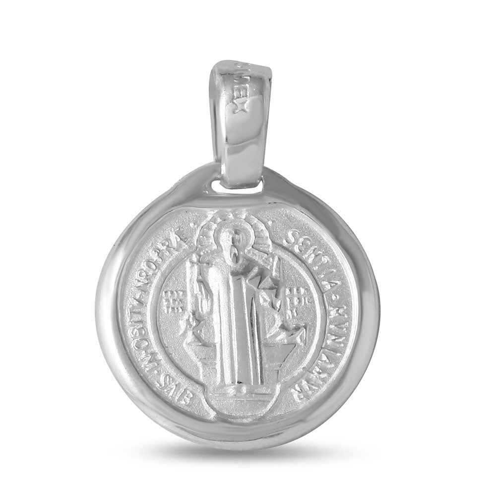Sterling Silver High Polished Saint Benedict Medallion