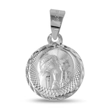 Load image into Gallery viewer, Sterling Silver High Polished DC Comunion Medallion For Girl