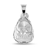 Sterling Silver High Polished Teardrop Shape DC Baptism 18mm x 12mm Medallion