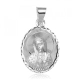 Sterling Silver High Polished Mother Mary DC Charm 18mm x 33mm Pendant