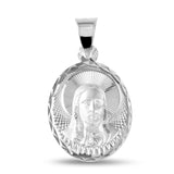 Sterling Silver High Polished Diamond Cut Jesus Medallion