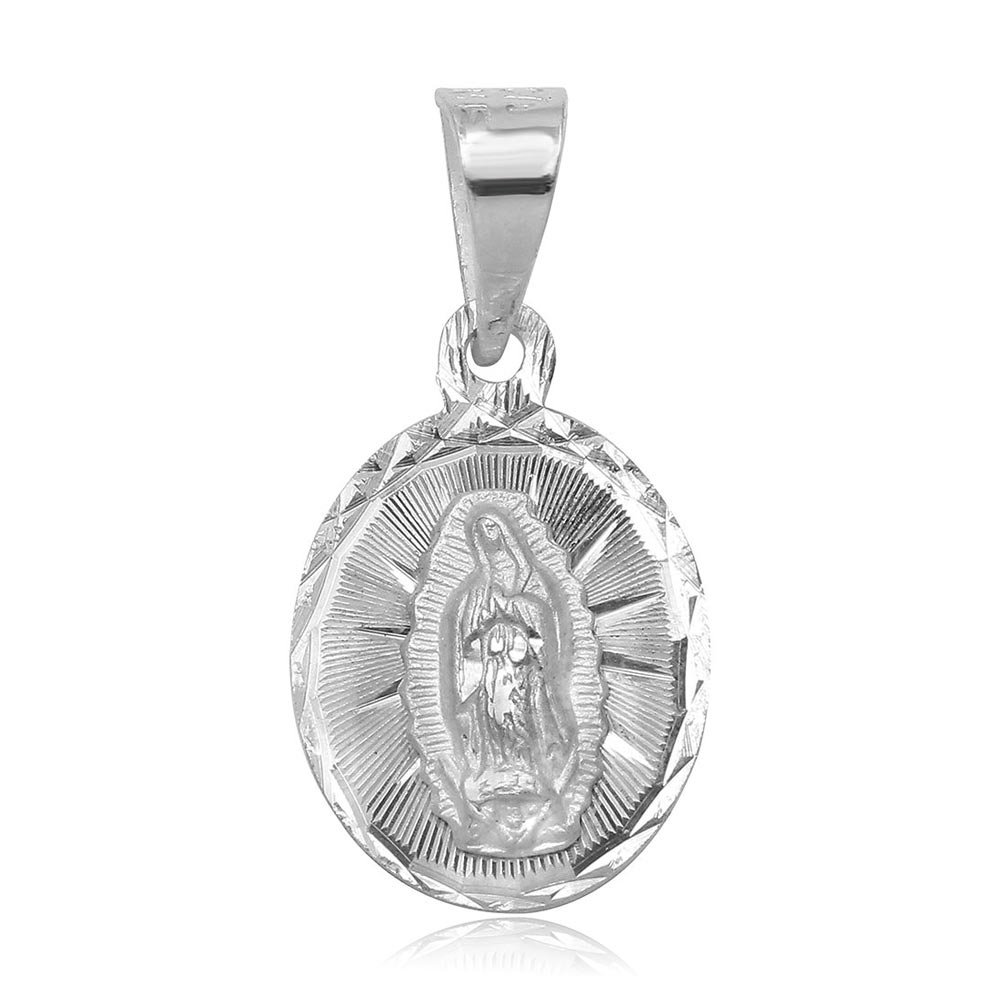 Sterling Silver High Polished DC Our Lady Of Guadalupe Charm Pendant