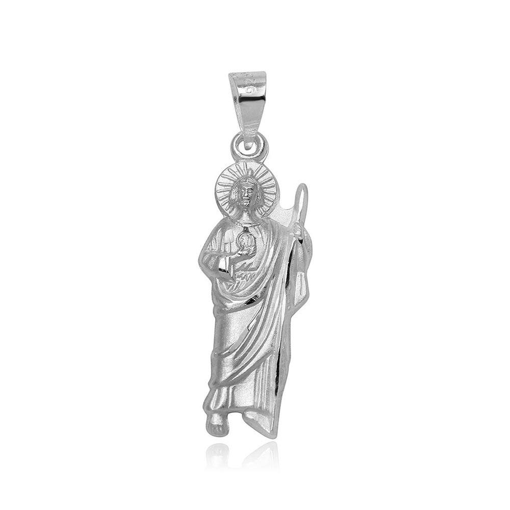 Sterling Silver High Polished Small St. Jude Charm Pendant