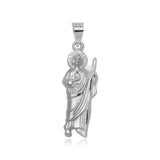 Sterling Silver High Polished Small St. Jude Charm Pendant