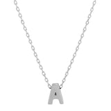 Sterling Silver Rhodium Plated Small Initial A Necklace