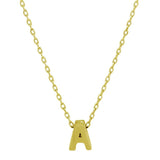 Sterling Silver Gold Plated Small Initial A Necklace