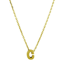 Load image into Gallery viewer, Sterling Silver Gold Plated Small Initial C Necklace
