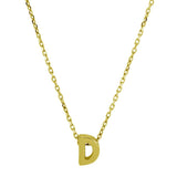 Sterling Silver Gold Plated Small Initial D Necklace