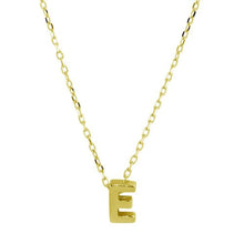 Load image into Gallery viewer, Sterling Silver Gold Plated Small Initial E Necklace