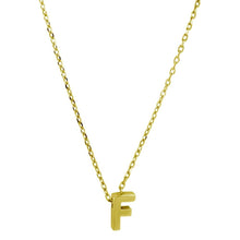 Load image into Gallery viewer, Sterling Silver Gold Plated Small Initial F Necklace