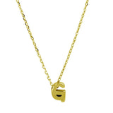 Sterling Silver Gold Plated Small Initial G Necklace