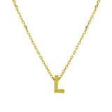Sterling Silver Gold Plated Small Initial L Necklace