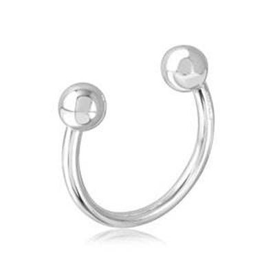 Sterling Silver U Shape With Beads Keychain