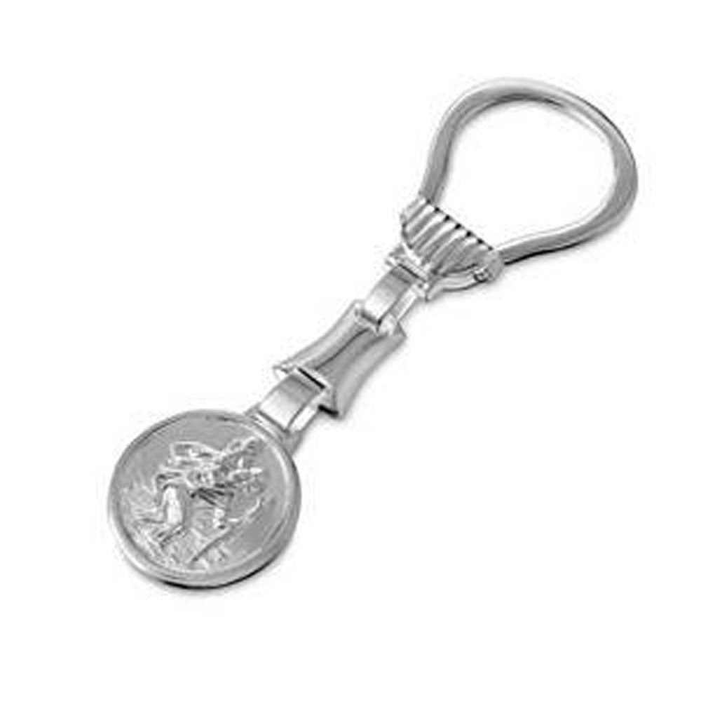 Sterling Silver St. Christopher Emblem Keychain