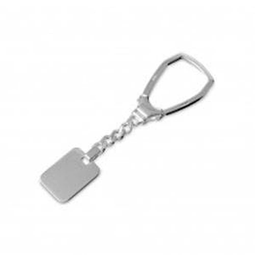 Sterling Silver High Polished Rectangle Key Chain
