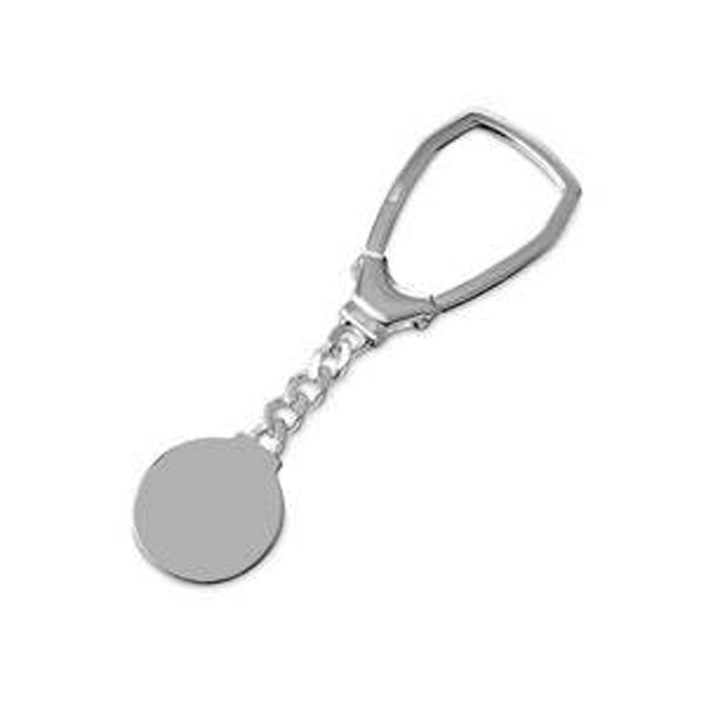 Sterling Silver High Polished Round KeyChain