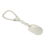 Sterling Silver Rhodium Plated Engraveable Keychain