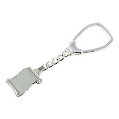 Sterling Silver High Polished Scroll Keychain