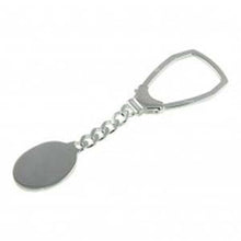 Load image into Gallery viewer, Sterling Silver High Polished Oval Keychain
