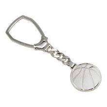 Load image into Gallery viewer, Sterling Silver Rhodium Plated Basketball Keychain