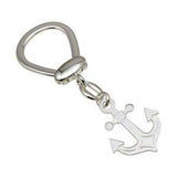 Sterling Silver Rhodium Plated Anchor Keychain