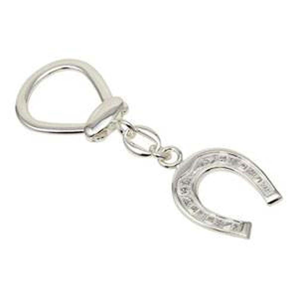 Sterling Silver Rhodium Plated Horseshoe Keychain