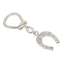 Load image into Gallery viewer, Sterling Silver Rhodium Plated Horseshoe Keychain