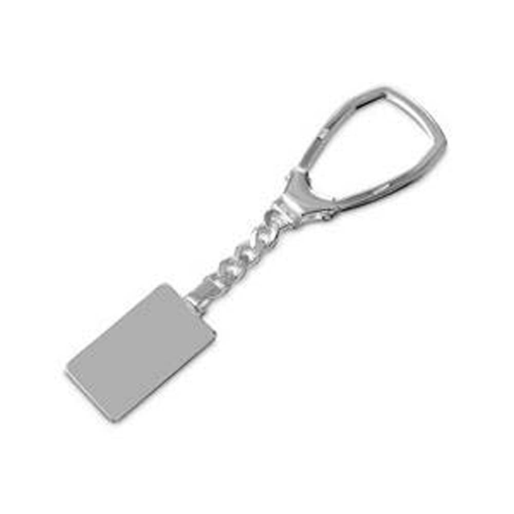 Sterling Silver High Polished Rectangle Key Chain