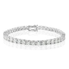 Load image into Gallery viewer, Sterling Silver Rhodium Plated Moissanite Stone 4mm Tennis Bracelet