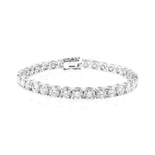 Load image into Gallery viewer, Sterling Silver Rhodium Plated Moissanite Stone 5mm Tennis Bracelet