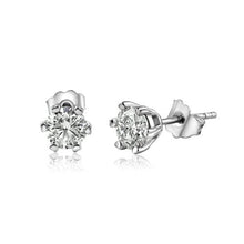 Load image into Gallery viewer, Sterling Silver Moissanite 0.5 Carat 6mm Round Push Back Earring