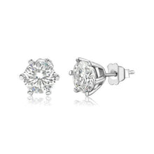 Load image into Gallery viewer, Sterling Silver Moissanite 1 Carat 7mm Round Push Back Earring