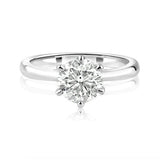 Sterling Silver Rhodium Plated 1 Carat 7mm Moissanite Ring