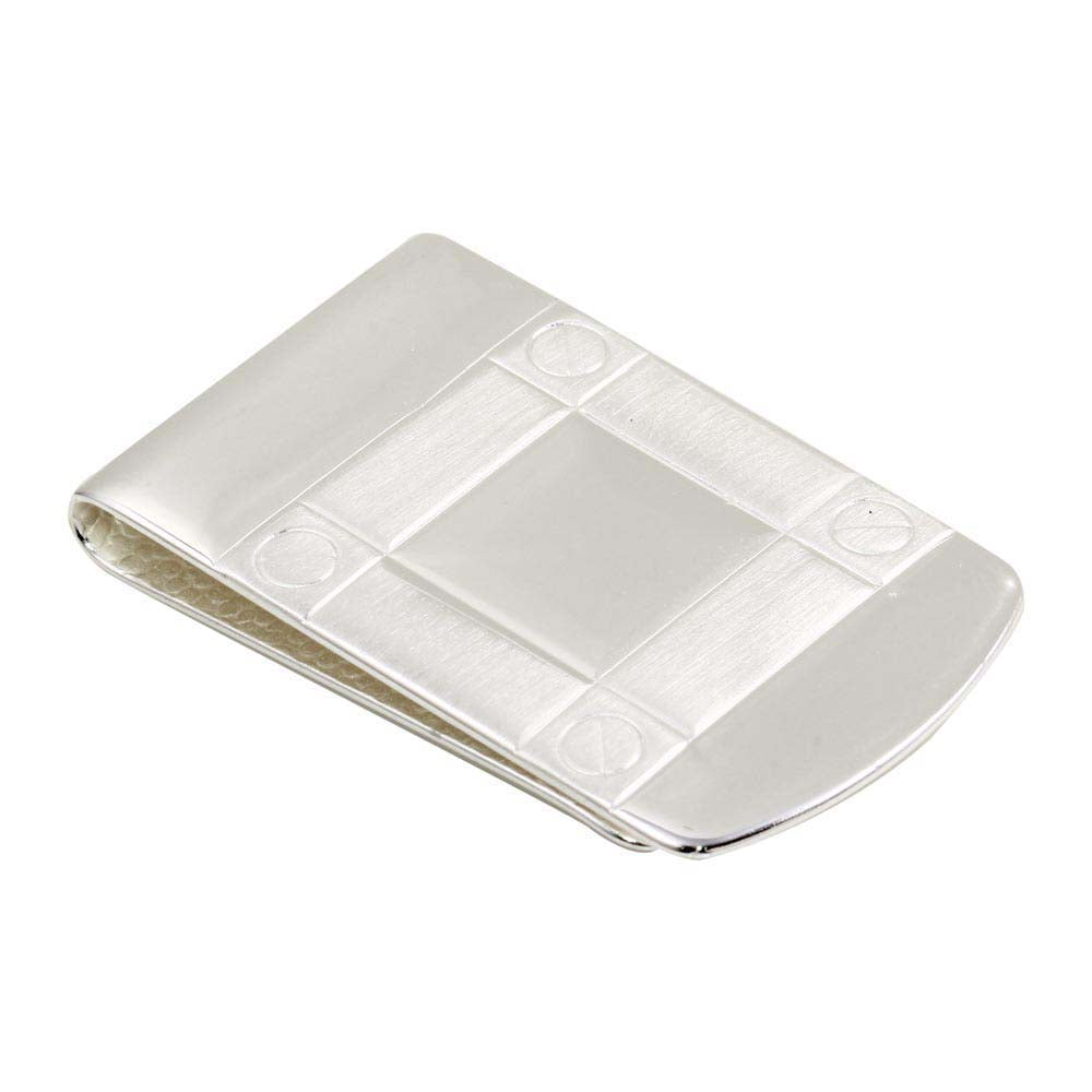 Sterling Silver Rhodium Plated Wide Moneyclip
