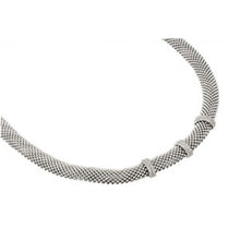 Load image into Gallery viewer, Italian Sterling Silver Rhodium Plated Necklace with 3 Round Hoops Paved with CZ Stones