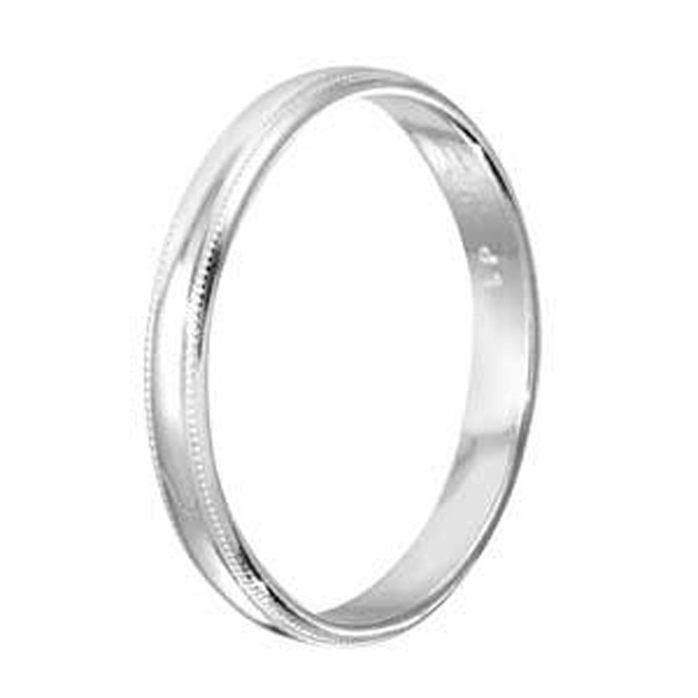 Sterling Silver High Polished Bordered Band Ring