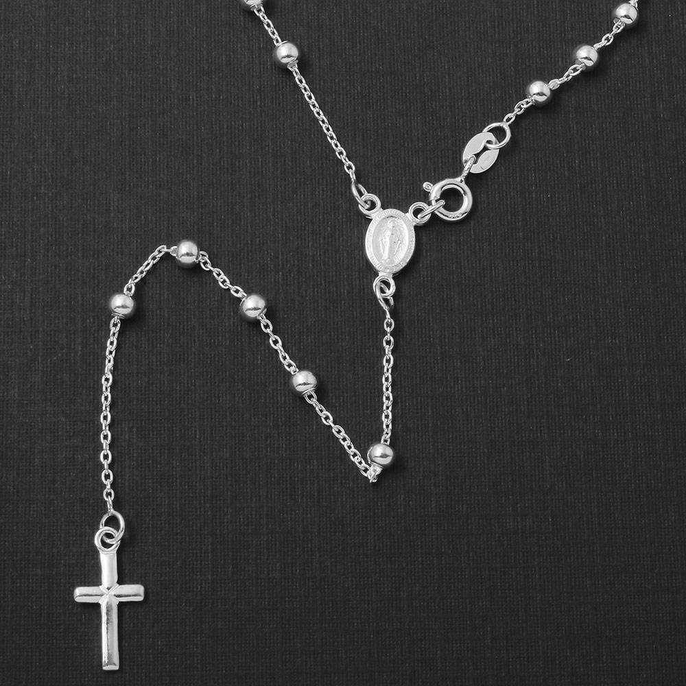 Sterling Silver High Polished Rosary