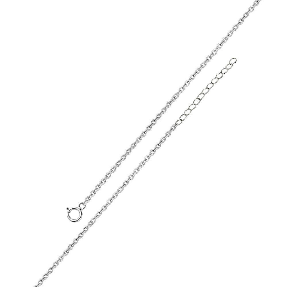 Sterling Silver Rhodium Plated Adjustable Extension Chain