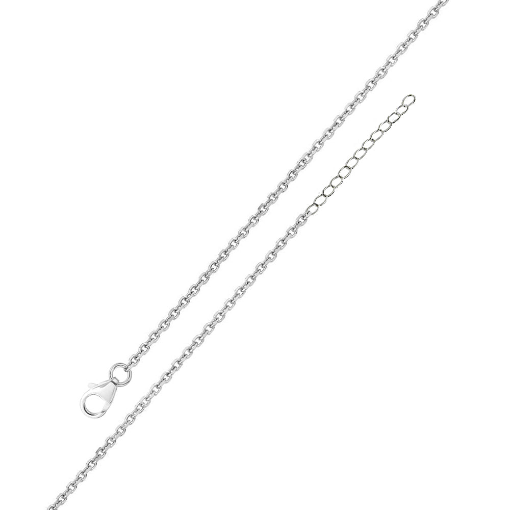 Sterling Silver Rhodium Plated Adjustable Extension Chain