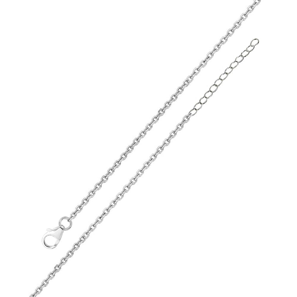 Sterling Silver Rhodium Plated Adjustable Extension Chain