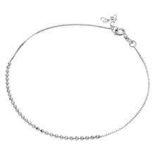 Load image into Gallery viewer, Sterling Silver Rhodium Plated DC Bead Anklet