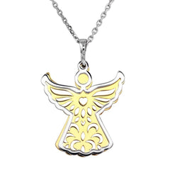 Sterling Silver Rhodium plated Angel Necklace