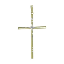 Load image into Gallery viewer, Sterling Silver Gold Plated Engraved Cross Pendant