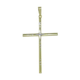 Sterling Silver Gold Plated Engraved Cross Pendant
