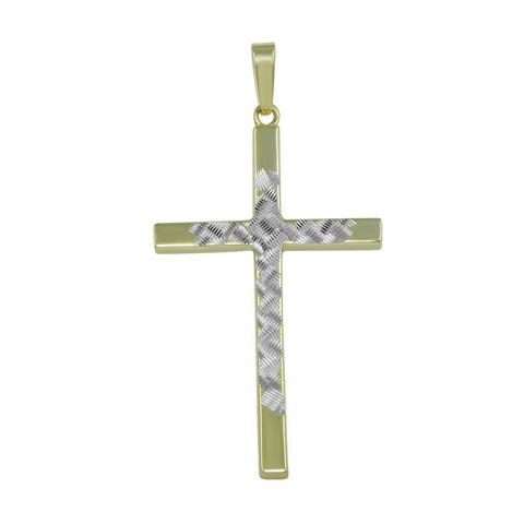 Sterling Silver Two Tone Cross Pendant