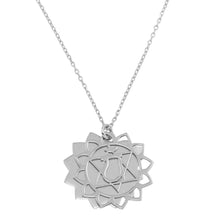 Load image into Gallery viewer, Sterling Silver Rhodium Plated Anahata Chakra Necklace