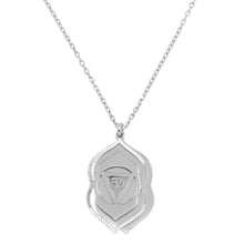 Load image into Gallery viewer, Sterling Silver Rhodium Plated Ajna Chakra Symbol Necklace